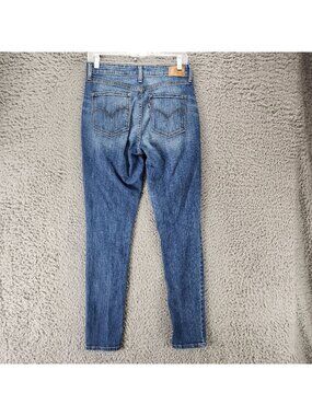 Levis Jeans Womens 29 Blue Stretch Denim Skinny Leather Tag